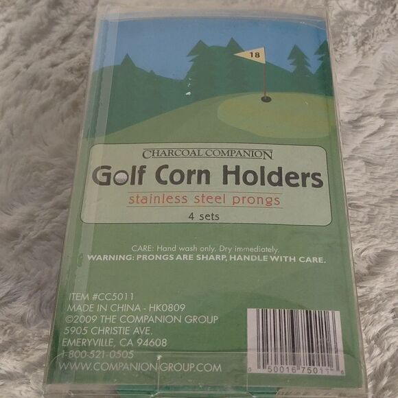 Golf Stainless Steel Corn On The Cob Holders 4 Sets. - Picture 2 of 4